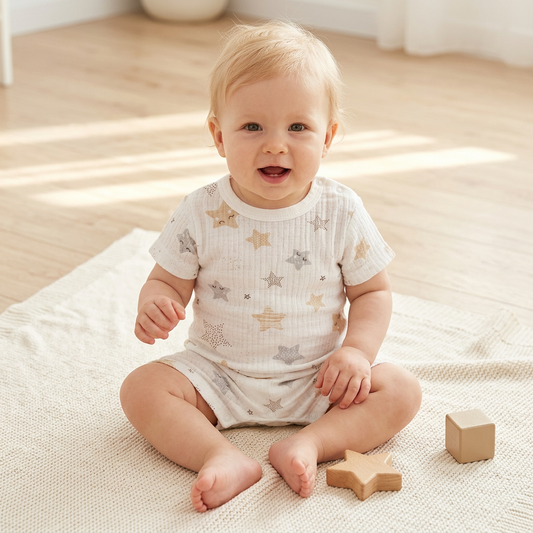 Бебешко боди с къс ръкав „Little Stars“