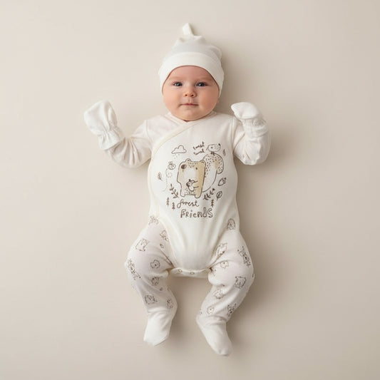 Бебешки комплект “Forest Friends” – 5 части, бяло