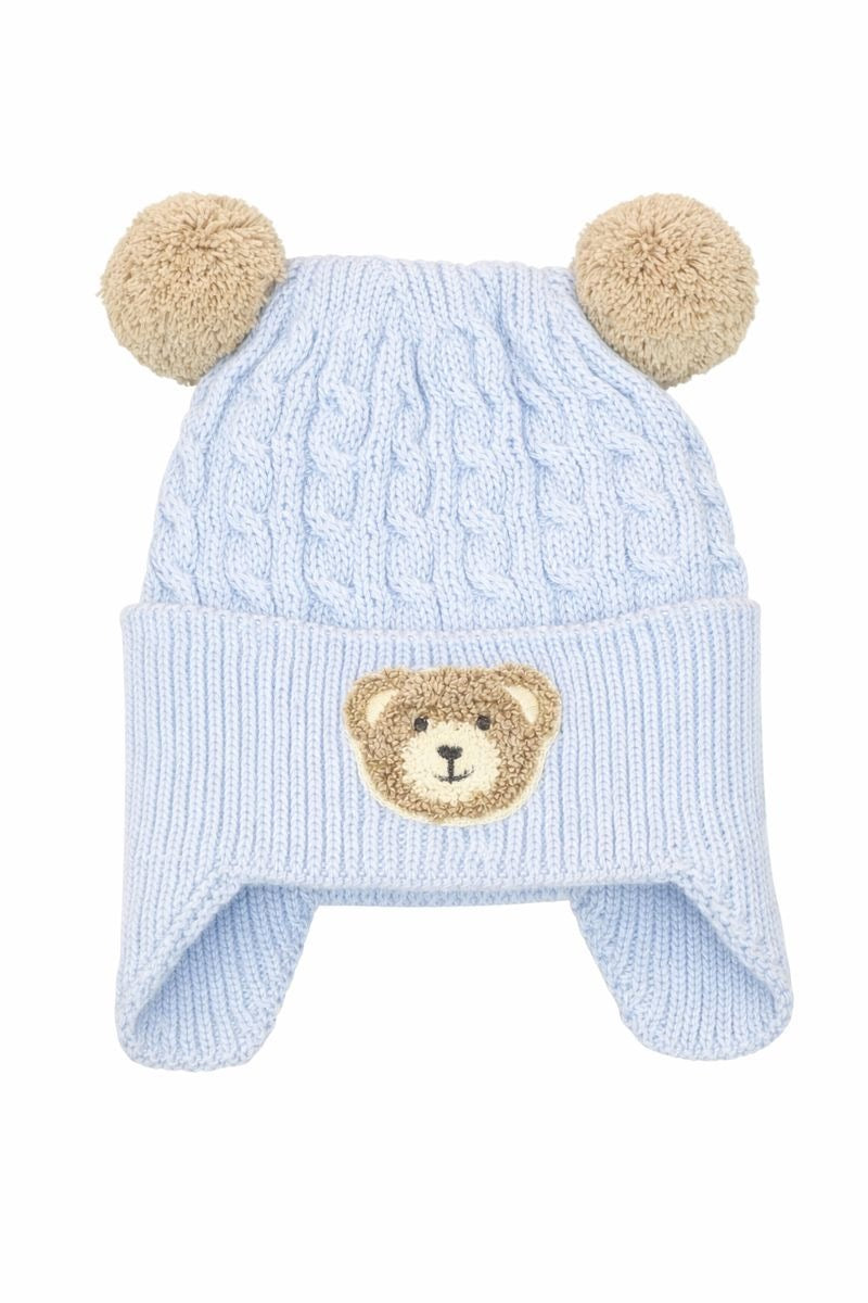 Бебешка плетена шапка “Blue Teddy” – светлосиня