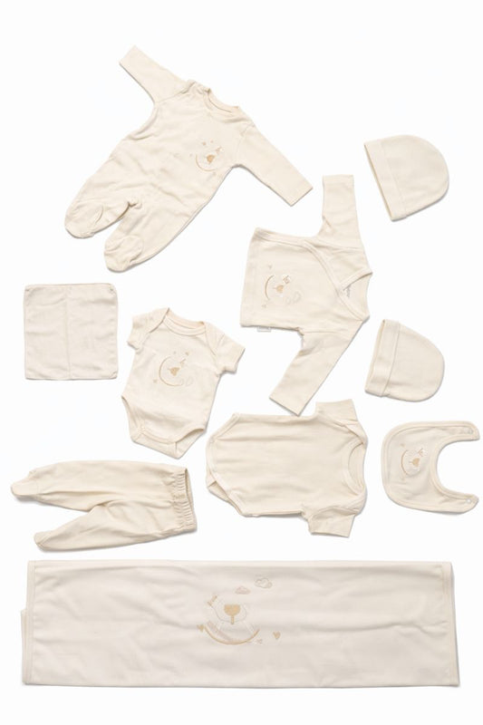 Бебешки комплект за изписване „Sweet Moon“ – 10 части, екрю