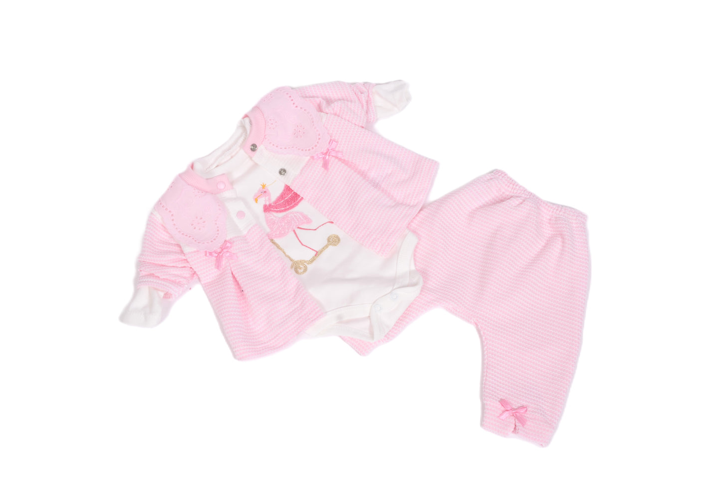 Бебешки комплект „Pink Flamingo“ – 3 части