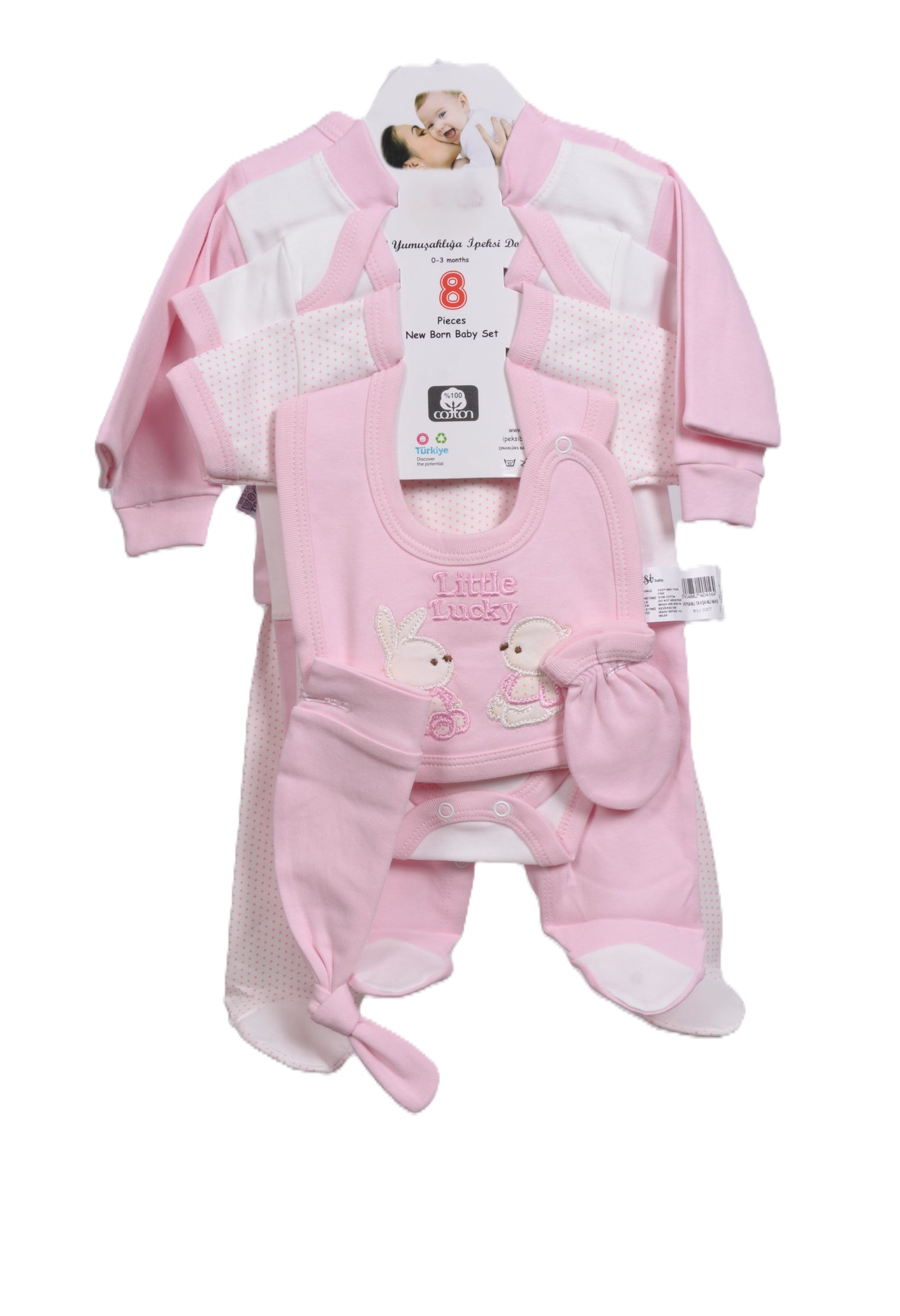 Комплект бебешки дрешки „Little Lucky“ – 8 части