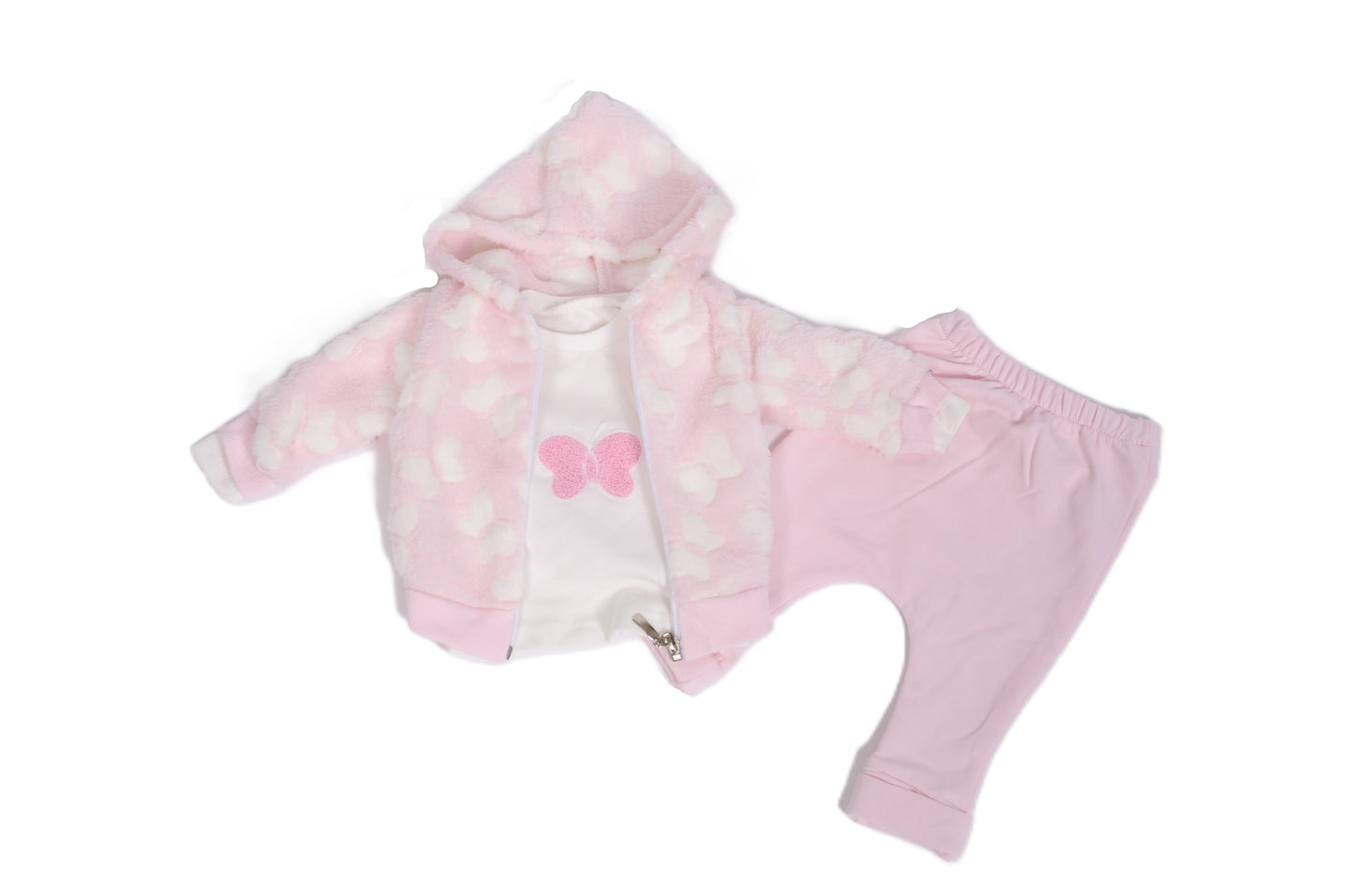 Бебешки комплект „Pink Butterfly“ – 3 части