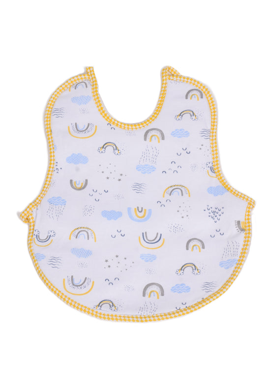 Бебешки лигавник с дъги и жълти кантове