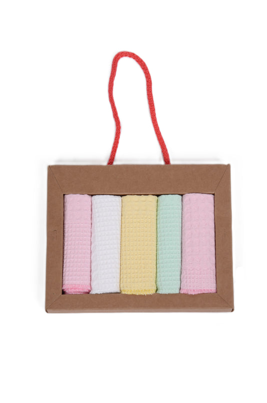 Комплект от меки памучни кърпички в пастелни цветове
