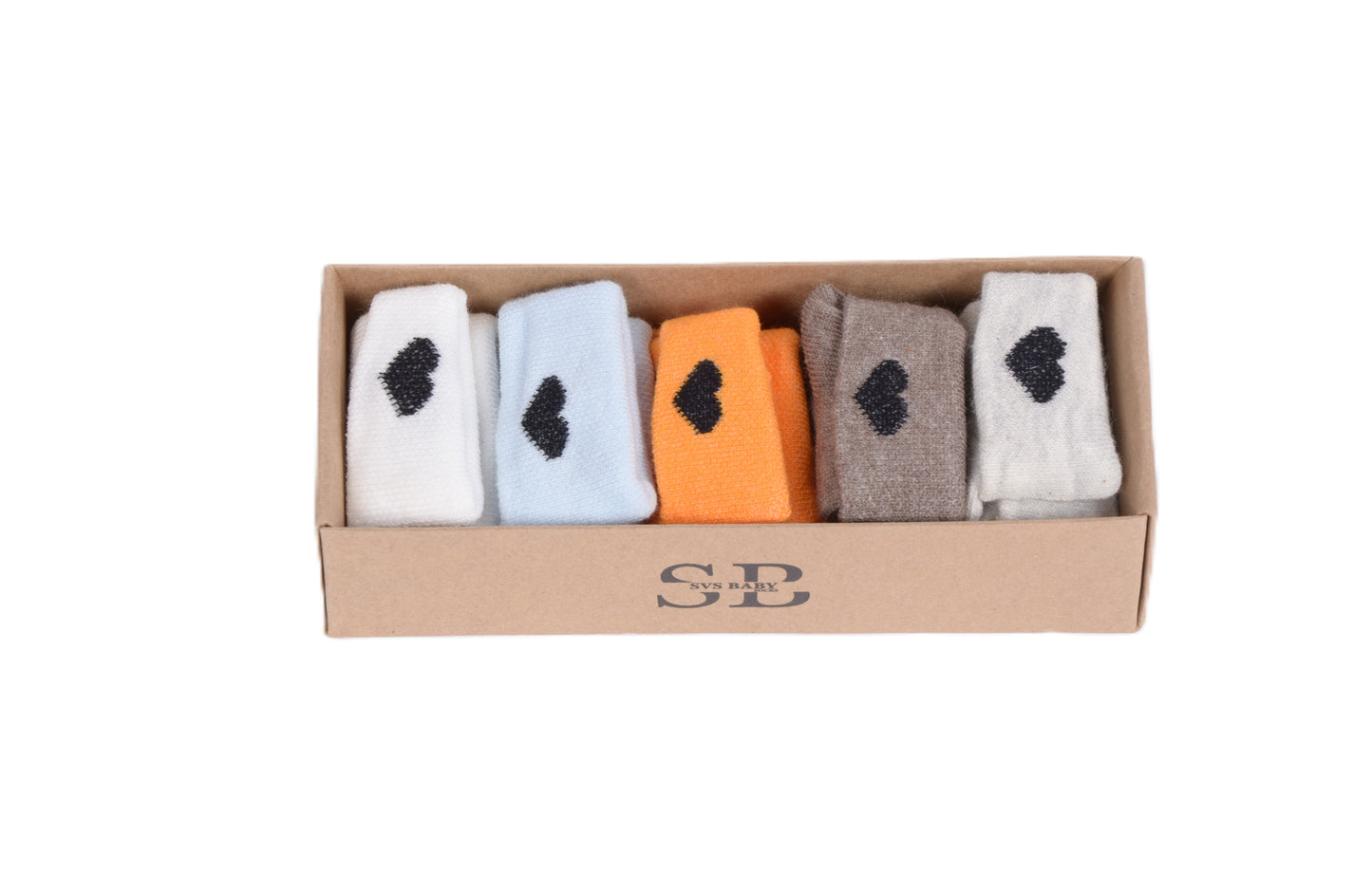 Бебешки чорапки с нежно сърчице – комплект 5 чифта