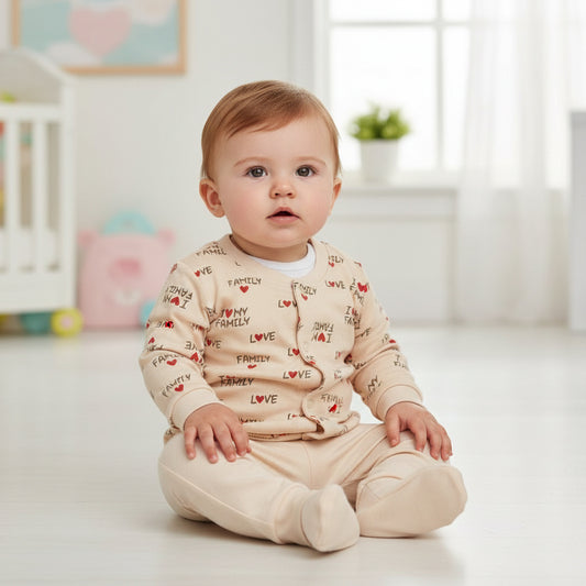 Бебешки комплект “My Family” – 3 части, екрю и бяло