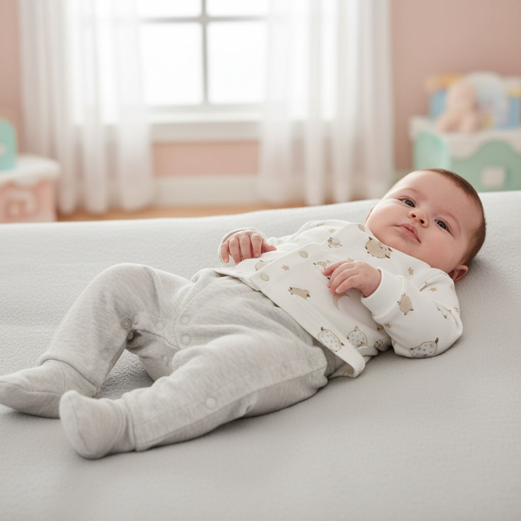 Бебешки комплект “Sweet Dreams Sheep” – 2 части, екрю и сиво