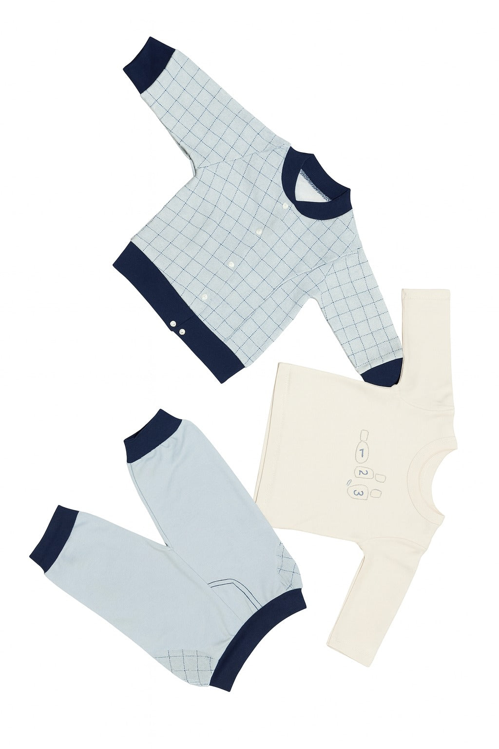 Комплект от 3 части “Blue Gentle"