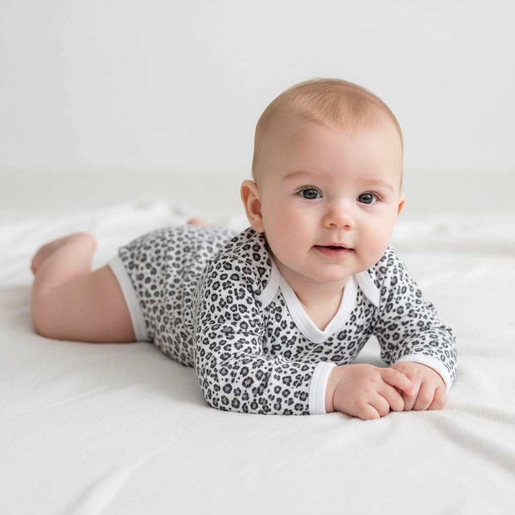 Бебешко боди с дълъг ръкав – Леопардов принт