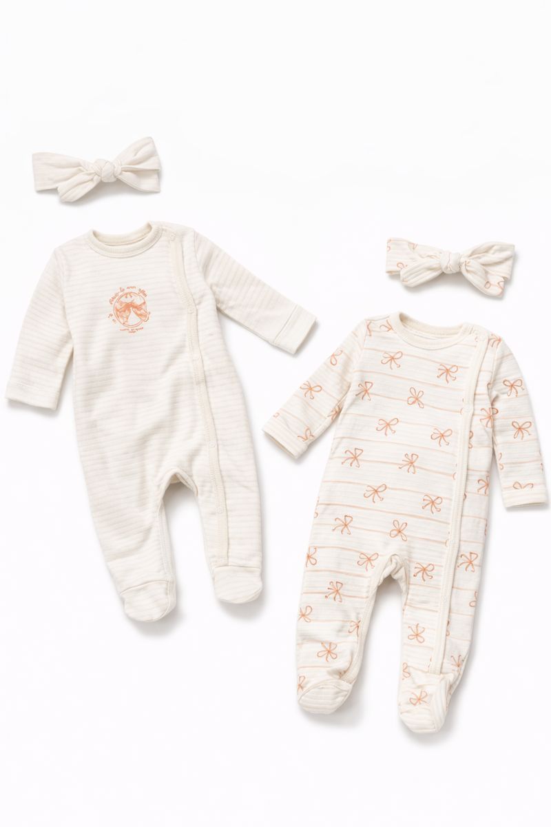 Бебешки комплект гащеризони „Sweet Bows“ – 2 броя