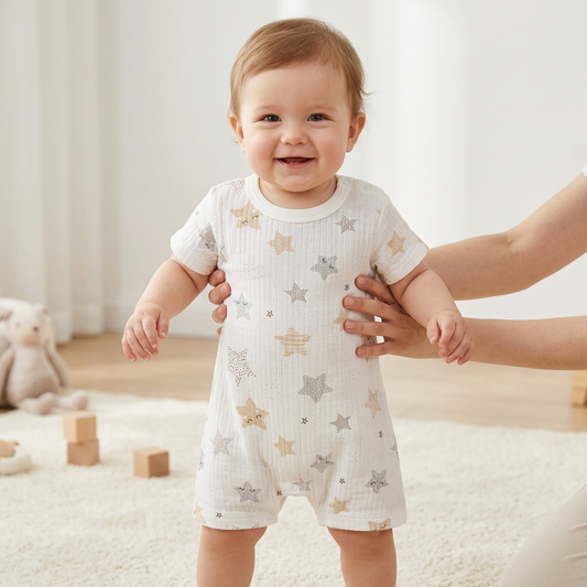 Бебешко боди с къс ръкав „Little Stars“