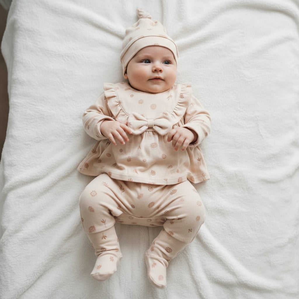 Бебешки комплект “Little Blossom” – 5 части, пастелно розово