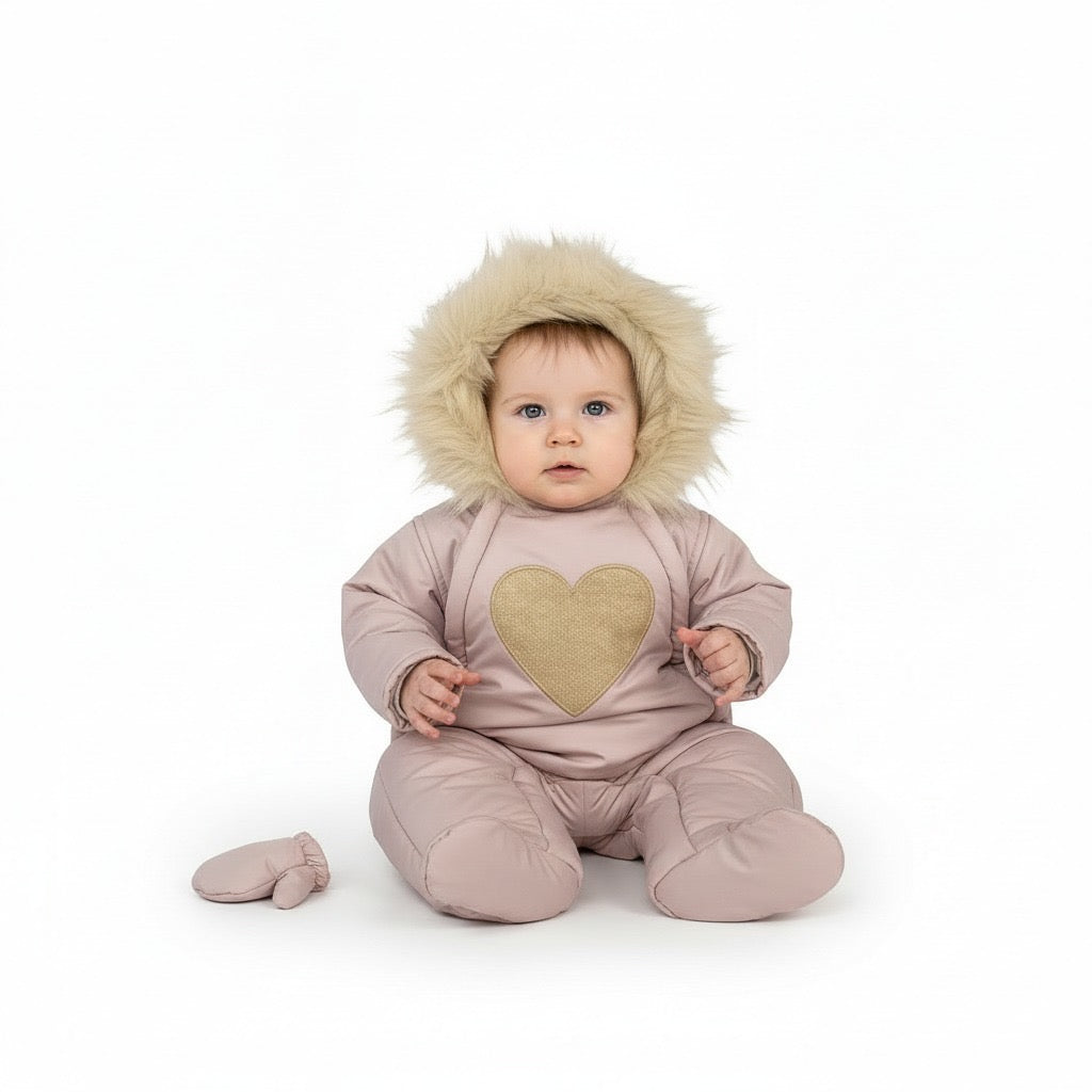 Бебешки космонавт „Розово Сърце“ с качулка