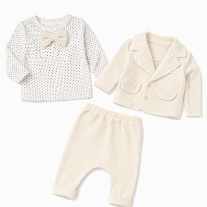 Бебешки комплект „Little Gentleman“ – 3 части, екрю