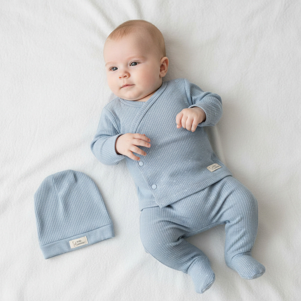 Бебешки комплект “Soft Blue” – 3 части, светлосиньо