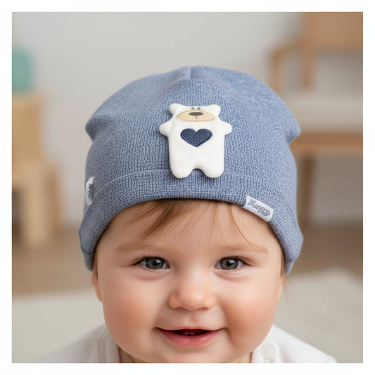 Бебешка шапка “Little Bear” – цвят синьо