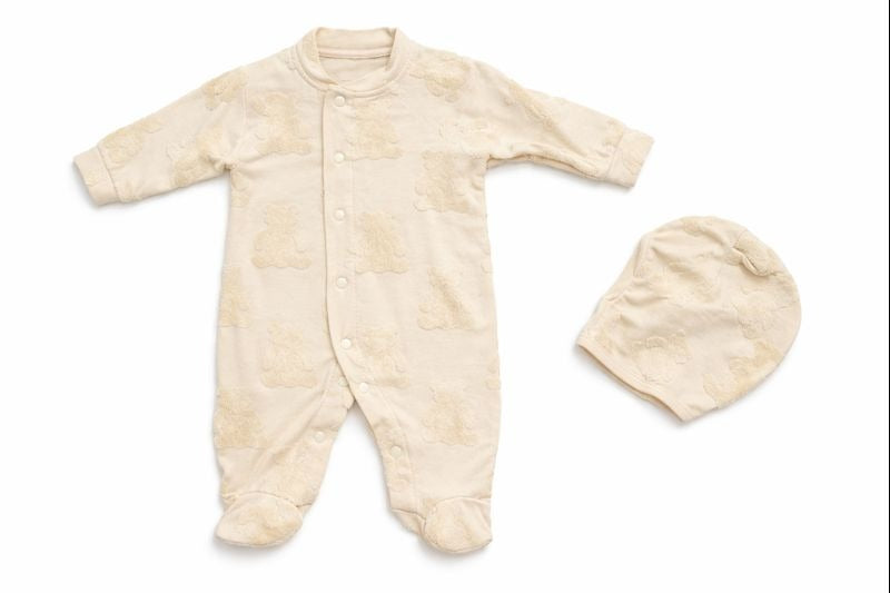 Бебешки гащеризон с шапчица “Lovely Teddy Cream” – кремаво