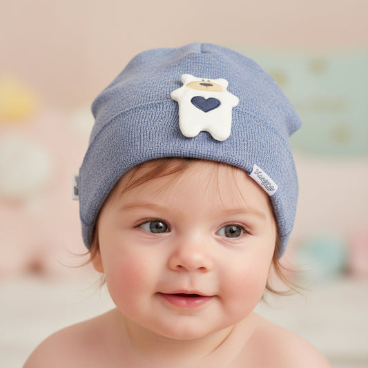 Бебешка шапка “Little Bear” – цвят синьо