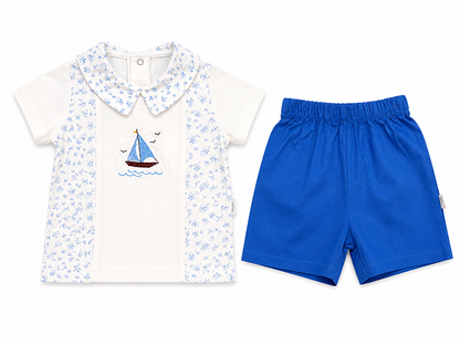 Бебешки комплект от 2 части „Little Sailor Set“ – бяло и синьо