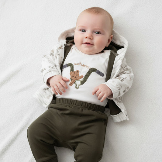 Бебешки комплект “Little Woodland” – 3 части, кафяво-зелено и бяло