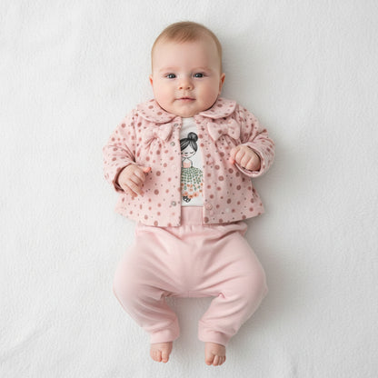 Бебешки комплект “Little Ballerina” – 3 части, розово и бяло