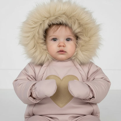 Бебешки космонавт „Розово Сърце“ с качулка