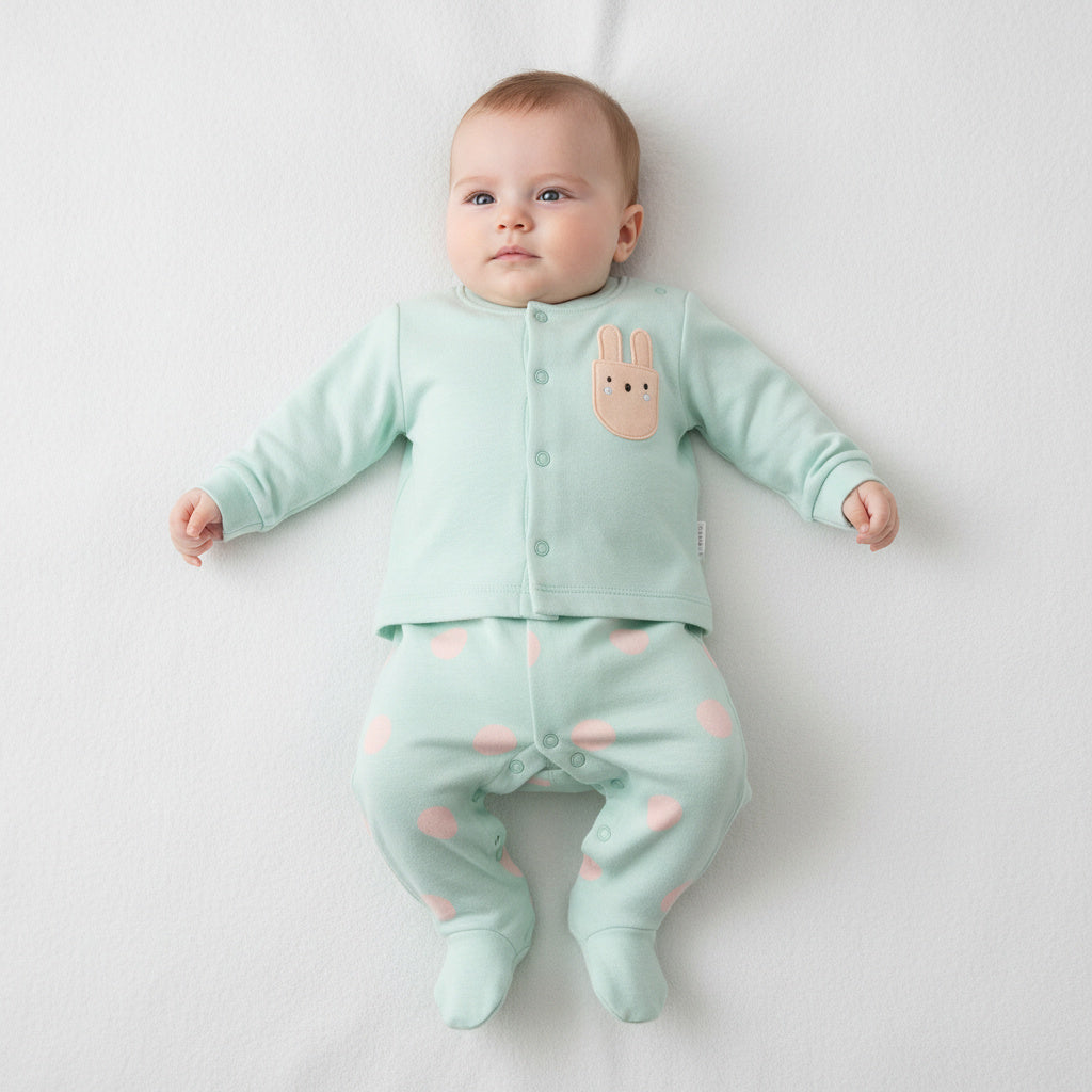 Бебешки гащеризон “Mint Bunny” – ментолово зелено