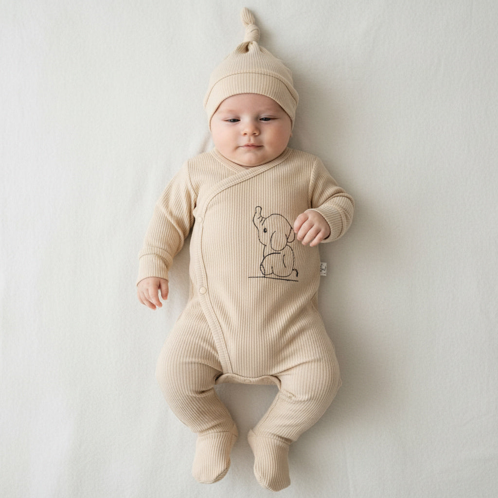 Бебешки комплект “Little Elephant Cream” – 3 части, кремаво