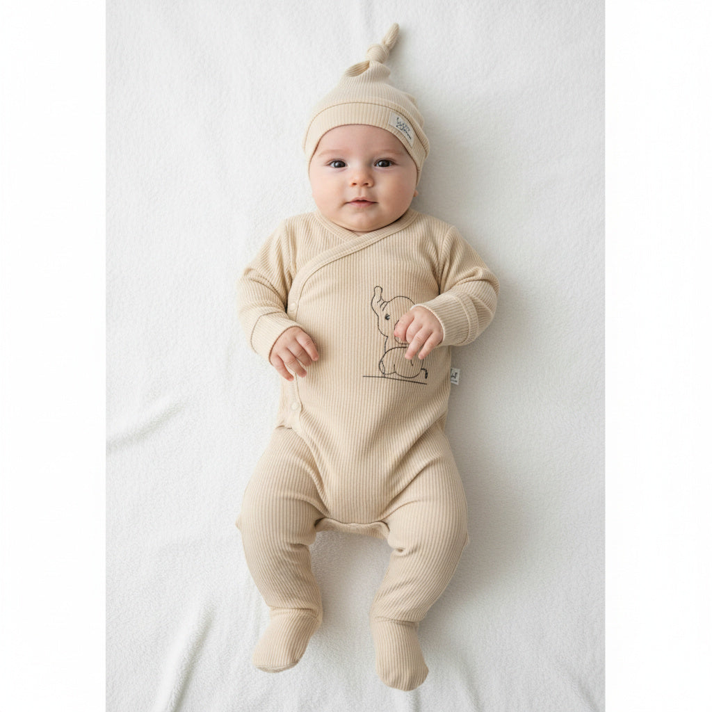 Бебешки комплект “Little Elephant Cream” – 3 части, кремаво