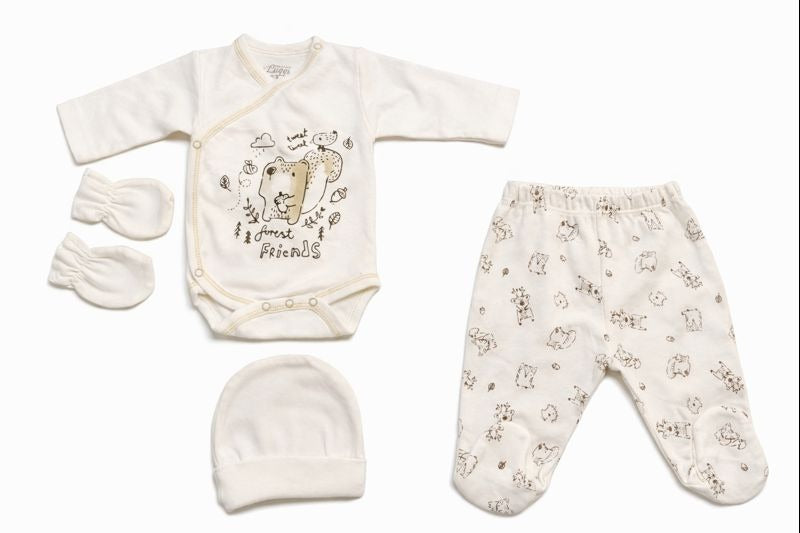 Бебешки комплект “Forest Friends” – 5 части, бяло