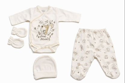 Бебешки комплект “Forest Friends” – 5 части, бяло