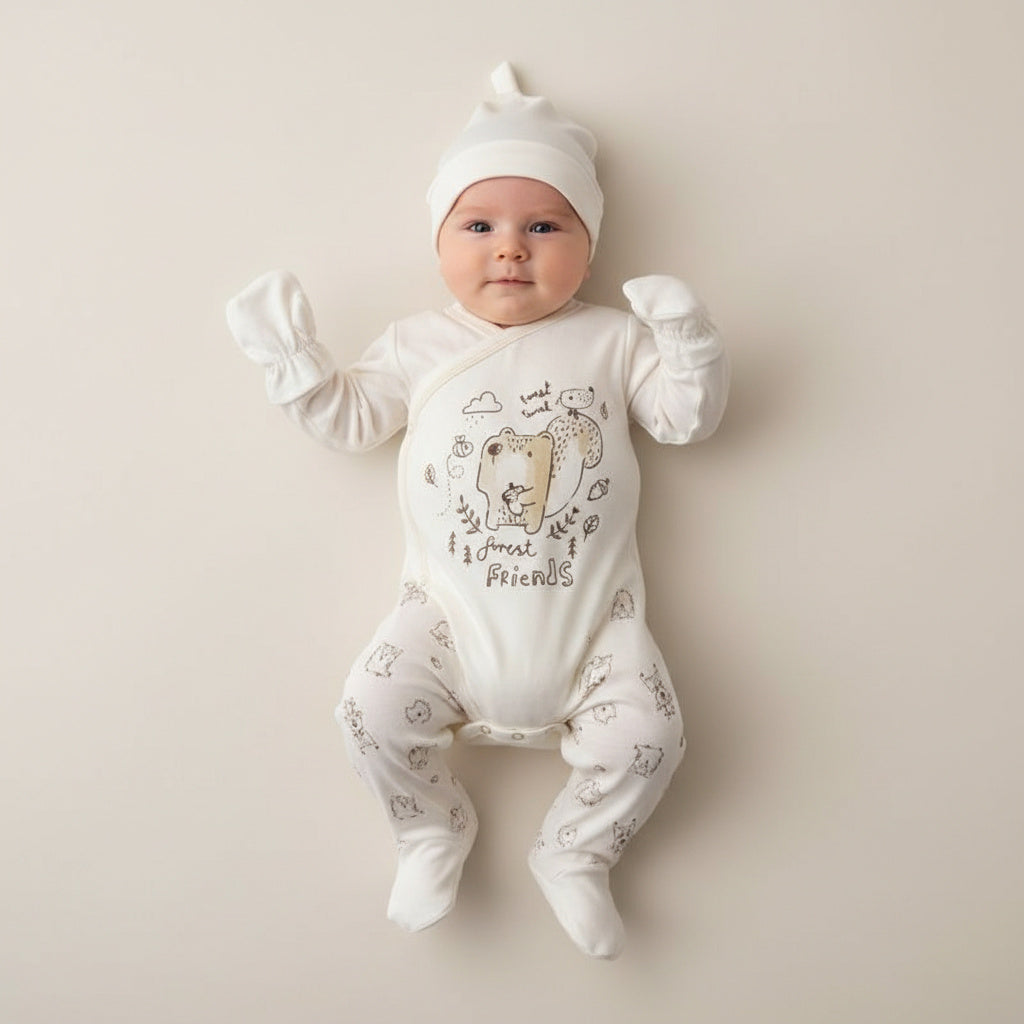 Бебешки комплект “Forest Friends” – 5 части, бяло