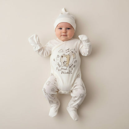 Бебешки комплект “Forest Friends” – 5 части, бяло