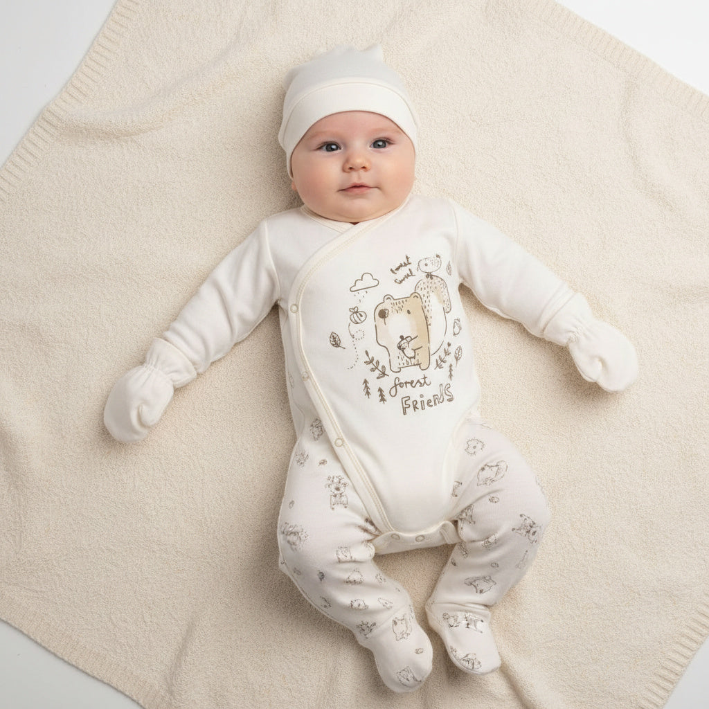 Бебешки комплект “Forest Friends” – 5 части, бяло
