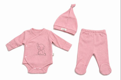 Бебешки комплект “Pink Elephant” – 3 части, розово