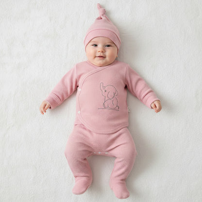 Бебешки комплект “Pink Elephant” – 3 части, розово