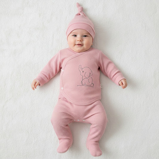 Бебешки комплект “Pink Elephant” – 3 части, розово