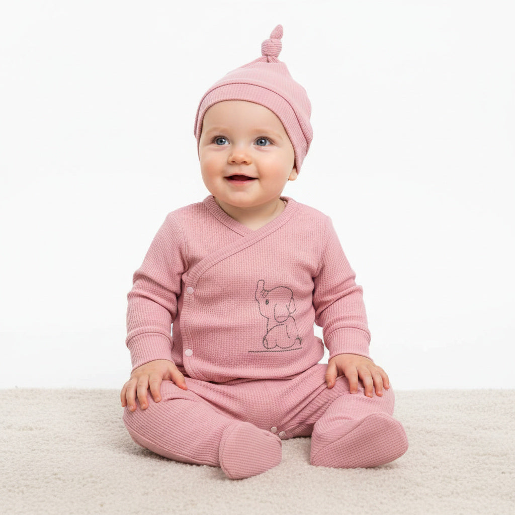 Бебешки комплект “Pink Elephant” – 3 части, розово