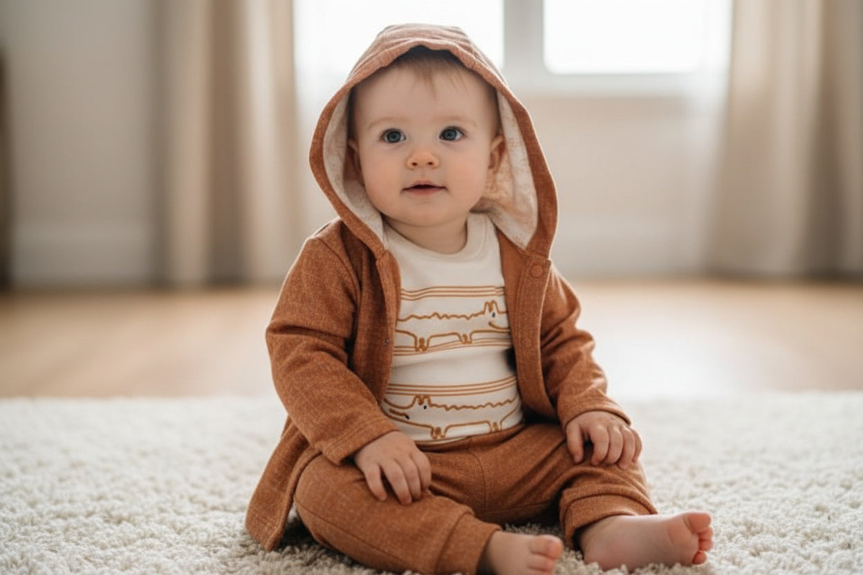 Бебешки комплект “Little Croco” – 3 части, бяло и оранжево