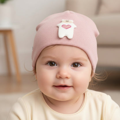 Бебешка шапка “Little Bear” – цвят розов