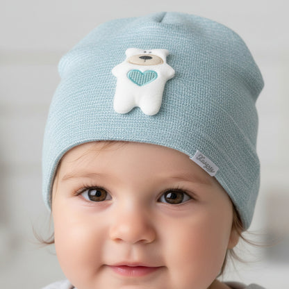 Бебешка шапка “Little Bear” – цвят светло си