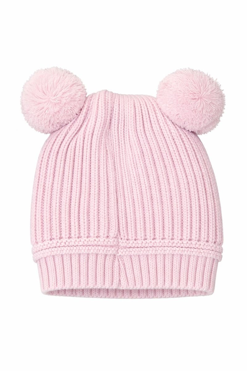 Бебешка плетена шапка “Pink Teddy” – цвят пудра