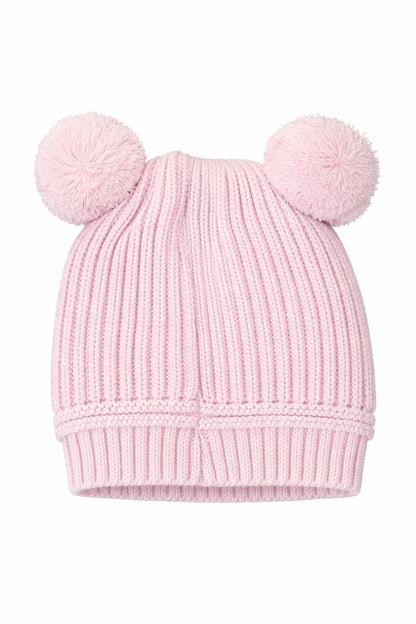 Бебешка плетена шапка “Pink Teddy” – цвят пудра