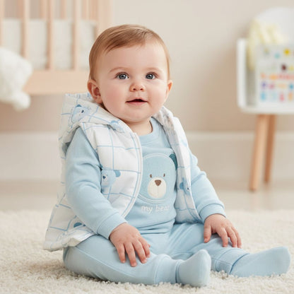Бебешки комплект „My Bear“ – 3 части, светлосиньо