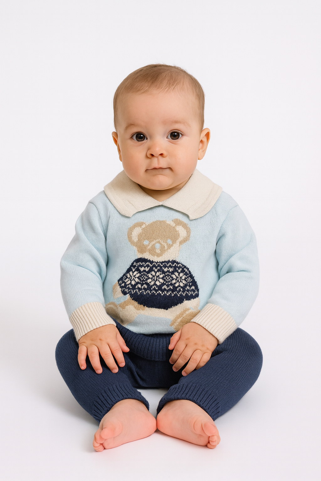 Бебешки плетен комплект „Teddy Bear“ – 2 части