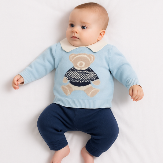 Бебешки плетен комплект „Teddy Bear“ – 2 части