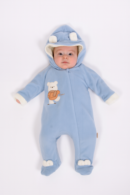 Бебешки гащеризон с качулка „Blue Bear“