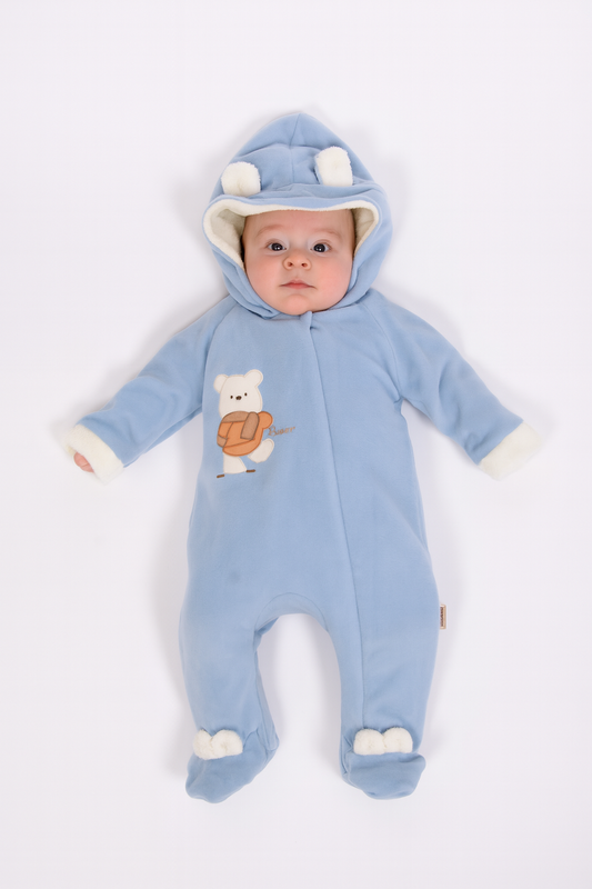 Бебешки гащеризон с качулка „Blue Bear“