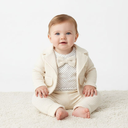 Бебешки комплект „Little Gentleman“ – 3 части, екрю